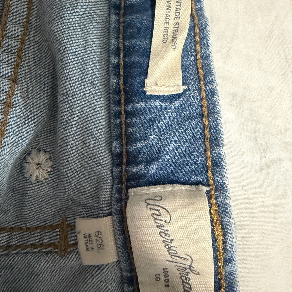 Universal Thread Blue Embroidered Straight Leg Je… - image 3